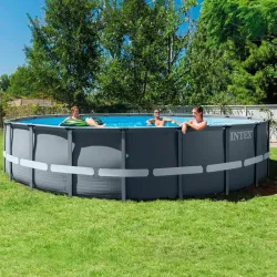 PISCINA DESMONTABLE REDONDA ULTRA XTR 30.079 L DEPURADORA DE ARENA 7.900 L/H diametro 610 X 122 CM CON BOMBA ARENA INTEX 56.091