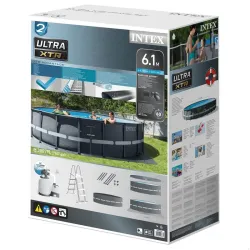 PISCINA DESMONTABLE REDONDA ULTRA XTR 30.079 L DEPURADORA DE ARENA 7.900 L/H diametro 610 X 122 CM CON BOMBA ARENA INTEX 56.091