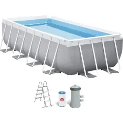 PISCINA PRISM FRAME RECTANGULAR CON BOMBA FILTRO 400 X 200 X 100 CM INTEX 55211