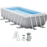 PISCINA PRISM FRAME RECTANGULAR CON BOMBA FILTRO 400 X 200 X 100 CM INTEX 55211