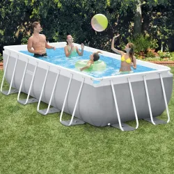 PISCINA PRISM FRAME RECTANGULAR CON BOMBA FILTRO 400 X 200 X 100 CM INTEX 55211