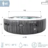 SPA GREYWOOD MASAJE BURBUJAS DELUXE 4 PERSONAS 795 L diametro 196 X 71 CM INTEX 55079