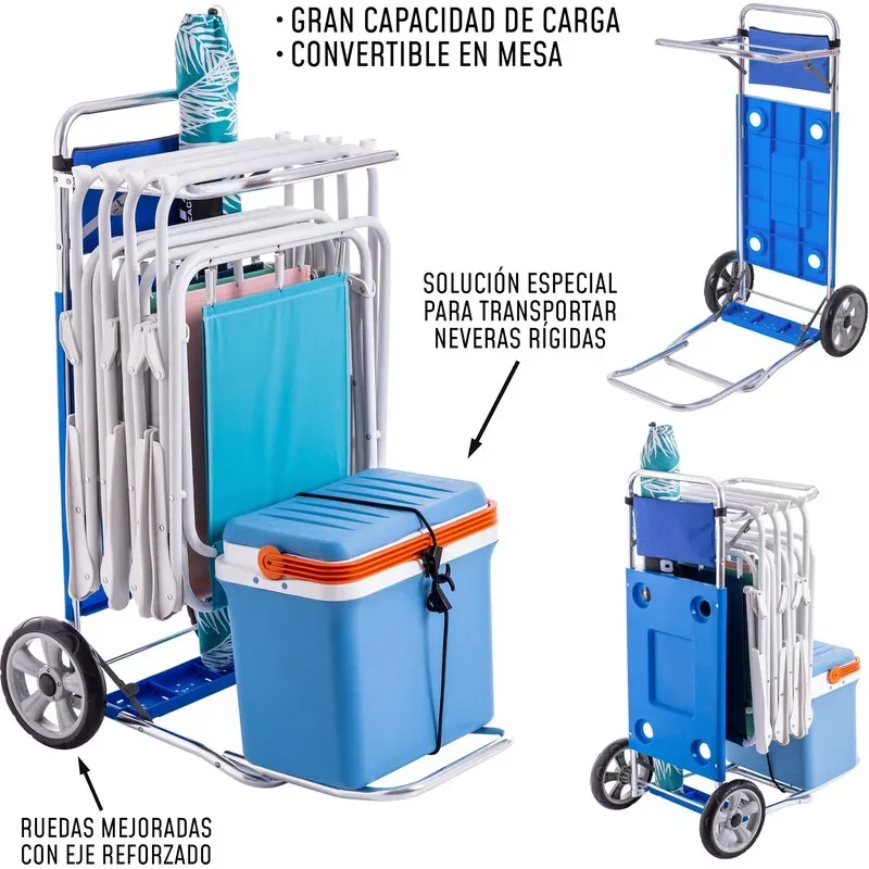 CARRO PORTA SILLAS PLAYA 50 X 76 X 105 CM JUINSA 131150