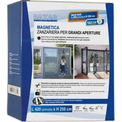 MOSQUITERA 2 PANELES CIERRE MAGNETICO CONTINUO 420X250 GRIS NON 46.8.060026.96