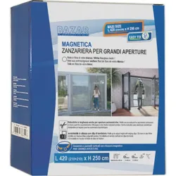 MOSQUITERA 2 PANELES CIERRE MAGNETICO CONTINUO 420X250 BLANCA NON 46.8.059026.98