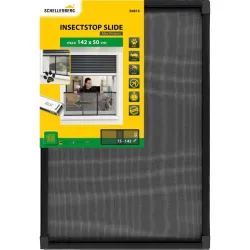 MOSQUITERA VENTANA EXTENSIBLE MALLA ALUMINIO 50X75-142CM ANTRACITA SCHELLENBERG 50815