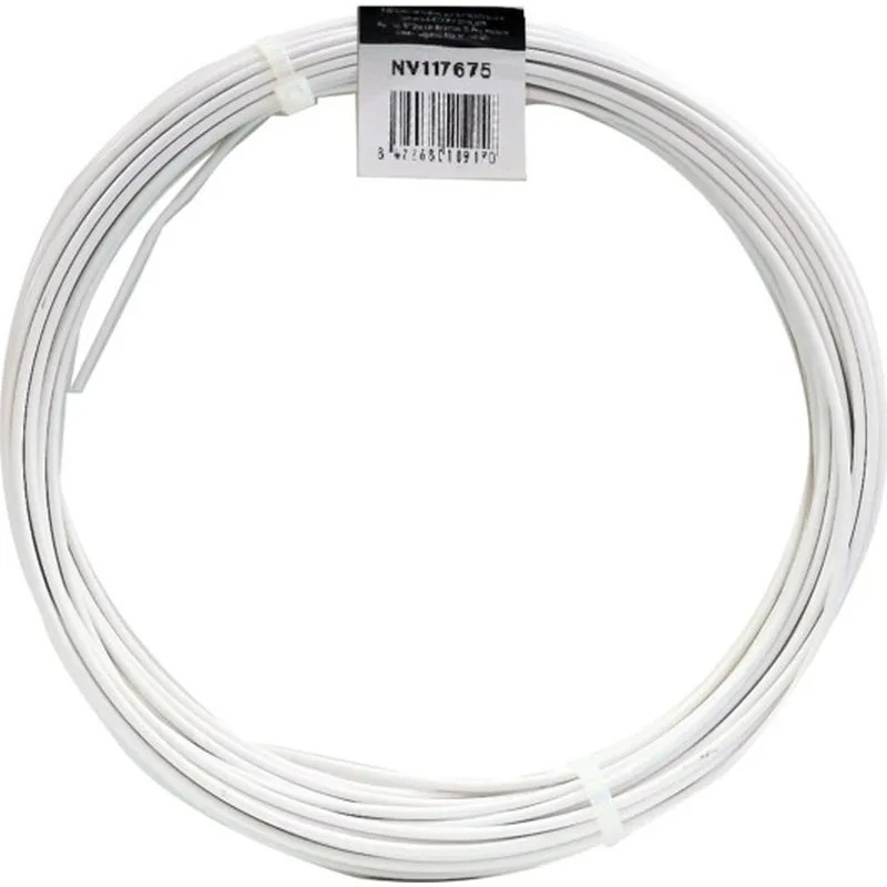 ALAMBRE ACERO PLASTIFICADO BLANCO 50 M diametro 1,6/2,8 MM NIVEL NV117675