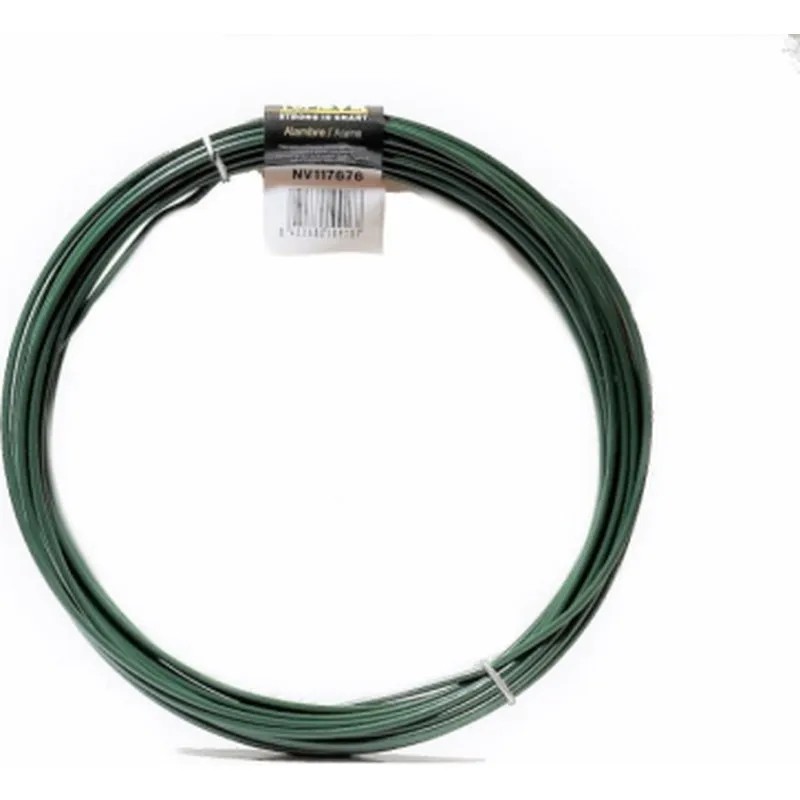 ALAMBRE ACERO PLASTIFICADO VERDE 10 M diametro 1,6/2,8 MM NIVEL NV117676