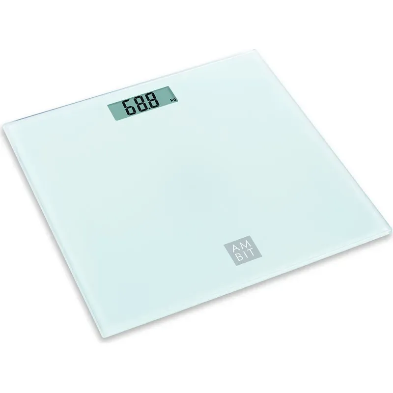 BASCULA BAÑO DIGITAL CRISTAL BLANCA AMBIT EB9370P