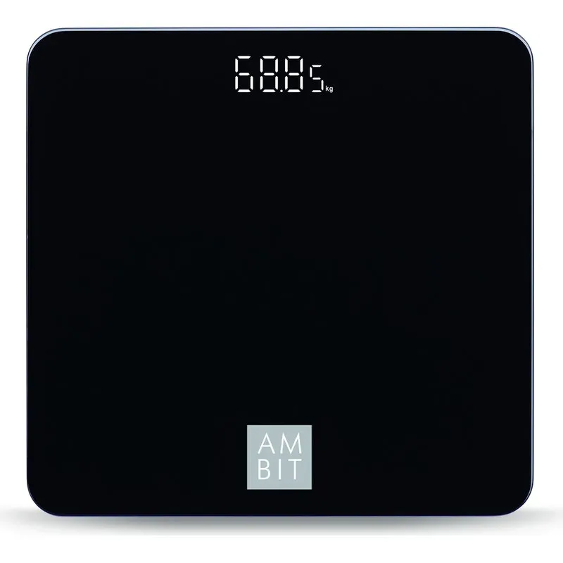 BASCULA BAÑO DIGITAL CRISTAL NEGRA AMBIT EB3469