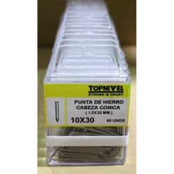 CLAVO CABEZA CONICA 1,6X30MM 70 UDS NIVEL NV124220-6217