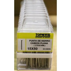 CLAVO CABEZA PLANA 2,4X50MM 25 UDS NIVEL NV124215-2233