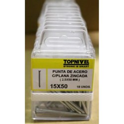 CLAVO CABEZA PLANA CINCADO 2,5X50MM 18 UDS NIVEL NV124203-1687