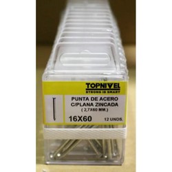 CLAVO CABEZA PLANA CINCADO 2,7X60MM 12 UDS NIVEL NV124204-1717