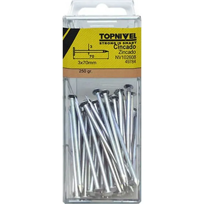 CLAVO FIJ C/PL. 03X070MM 250GR NIVEL NIVEL NV102608