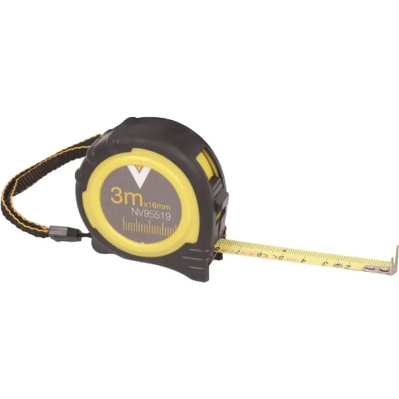 FLEXOMETRO BIMATERIAL CON DOBLE FRENO 3 M X 16 MM NIVEL NV95519