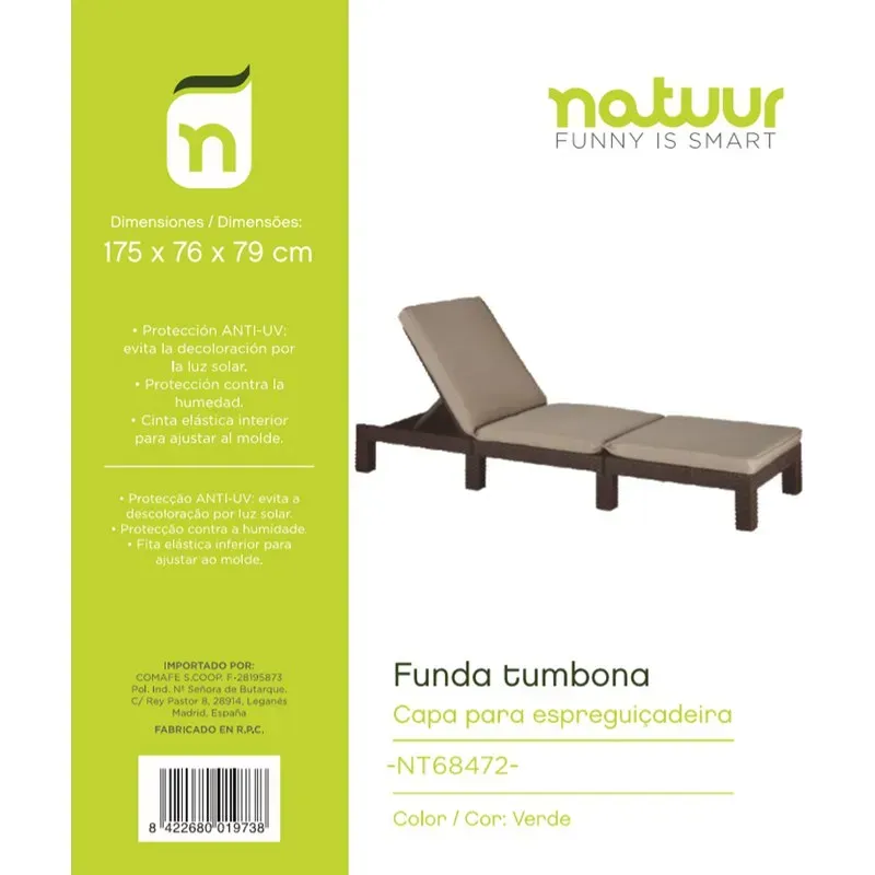 FUNDA PROT 175X76X79CM TUMBONA NATUUR PVC VER NT68472 NATUUR NT68472