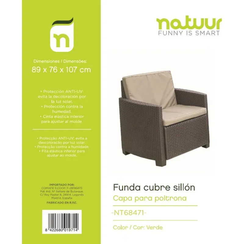 FUNDA PROT 89X76X107CM SILLON NATUUR PVC VERDE NT68471 NATUUR NT68471
