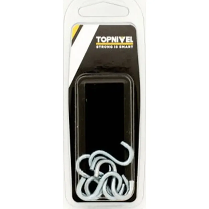 GANCHO FIJACION FORMA S ACERO CINCADO 30MM 6UDS NIVEL NV107714