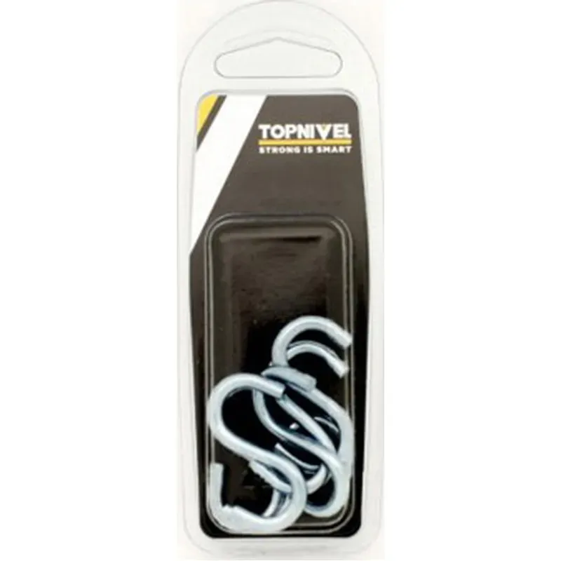 GANCHO FIJACION FORMA S ACERO CINCADO 40MM 6UDS NIVEL NV107715