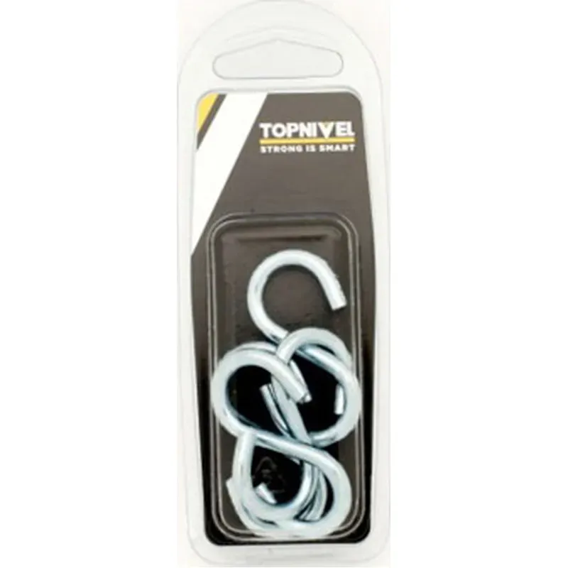 GANCHO FIJACION FORMA S ACERO CINCADO 50MM 4UDS NIVEL NV107716