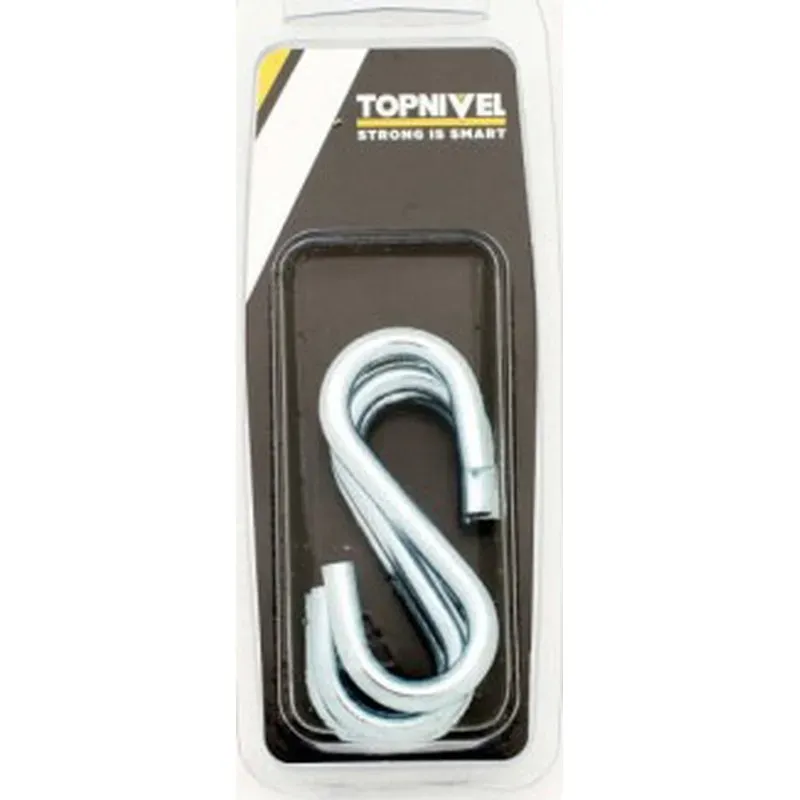 GANCHO FIJACION FORMA S ACERO CINCADO 60MM 4UDS NIVEL NV107717
