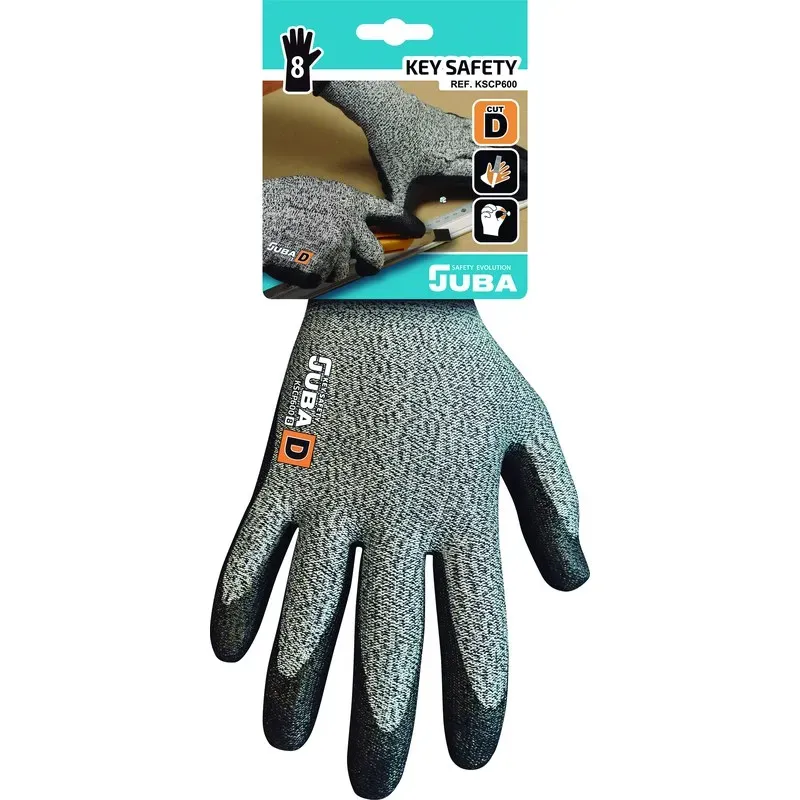 GUANTE ANTICORTE POLIESTER / ELASTANO RECUBIERTO POLIURETANO KEY SAFETY TALLA 10 JUBA HKSCP600/10