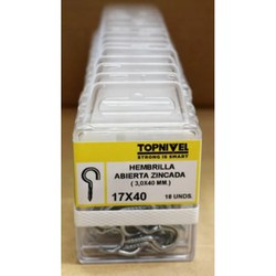 HEMBRILLA ABIERTA CINCADA 17X40MM 16 UDS NIVEL NV124168-1762