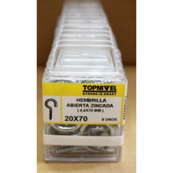 HEMBRILLA ABIERTA CINCADA 20X70MM 6 UDS NIVEL NV124171-1854
