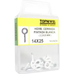 HEMBRILLA CERRADA BLANCA 14X25MM 14 UDS NIVEL NV124165-6262
