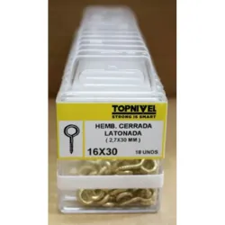 HEMBRILLA CERRADA LATONADA 16X30MM 16 UDS NIVEL NV124161-3605