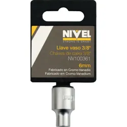 LLAVE VASO HEXAG. 3/8 -06MM C.V. NIVEL NIVEL NV100361