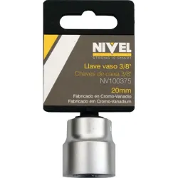 LLAVE VASO HEXAG. 3/8 -20MM C.V. NIVEL NIVEL NV100375