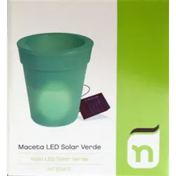 MACETA JARD H19,5CM SOLAR NATUUR PP VER LED B/REC NT95413 NATUUR NT95413