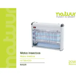MATA-INSECTOS ELEC 40X12X30,5CM 2X10W NATUUR ALU BUG 20 NT88 NATUUR NT88400