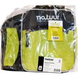 NEVERA CAMPING FLEXIBLE VERDE Y GRIS PORTA BOTELLAS 3 L NATUUR NT98579