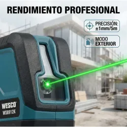 NIVEL LASER 3D VERDE 12 LINEAS 3,7V. WESCO WS8912K
