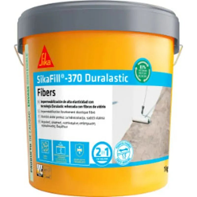 PINTURA IMPERMEABILIZANTE FIBRAS SIKAFILL 370 5 KG ROJO TEJA SIKA 784653