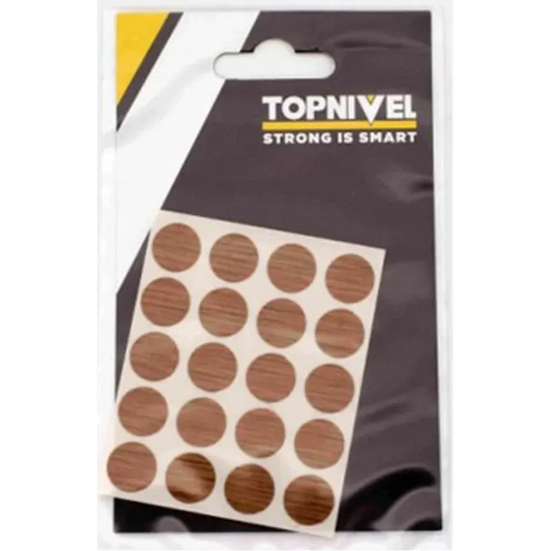 TAPON CUBRETORNILLO ADHESIVO ROBLE OSCURO 20UDS NIVEL NV107659