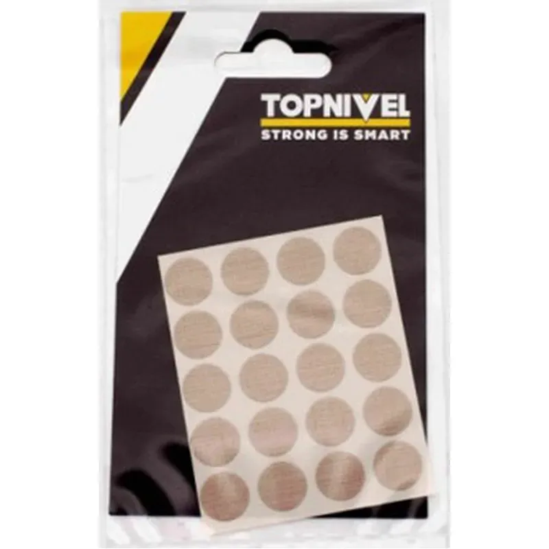 TAPON CUBRETORNILLO ADHESIVO TEXTIL BEIGE 20UDS NIVEL NV107662