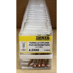 TORNILLO ROSCA MADERA BICROMATADO 4,5X60MM 7 UDS NIVEL NV124314-9294