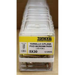 TORNILLO ROSCA MADERA BICROMATADO 5X30MM 10 UDS NIVEL NV124315-9300