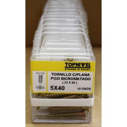 TORNILLO ROSCA MADERA BICROMATADO 5X40MM 8 UDS NIVEL NV124316-9317