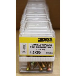 TORNILLO ROSCA MADERA BICROMATADO 4,5X50MM 8 UDS NIVEL NV124313-3247
