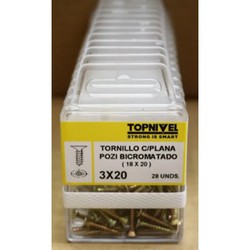 TORNILLO ROSCA MADERA BICROMATADO 3X20MM 28 UDS NIVEL NV124286-2929
