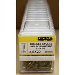 TORNILLO ROSCA MADERA BICROMATADO 3,5X20MM 25 UDS NIVEL NV124290-3001