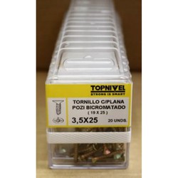 TORNILLO ROSCA MADERA BICROMATADO 3,5X25MM 20 UDS NIVEL NV124291-3117