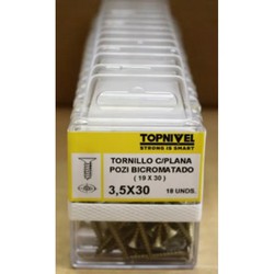 TORNILLO ROSCA MADERA BICROMATADO 3,5X30MM 18 UDS NIVEL NV124292-3100
