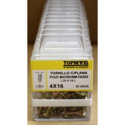 TORNILLO ROSCA MADERA BICROMATADO 4X16MM 25 UDS NIVEL NV124297-3148
