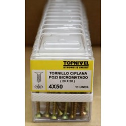 TORNILLO ROSCA MADERA BICROMATADO 4X50MM 10 UDS NIVEL NV124304-3193